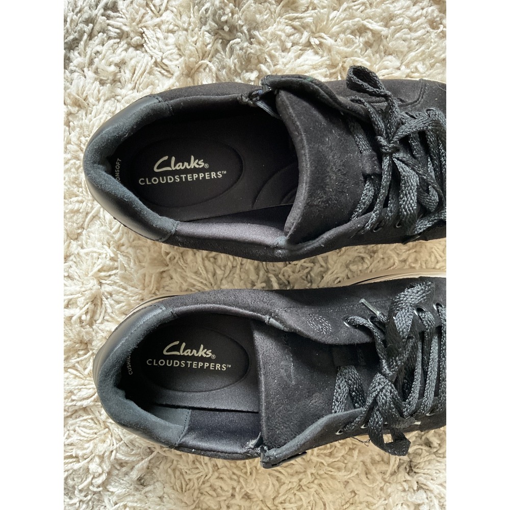 Clarks Cloudsteppers Black Suede Platform Side Zi… - image 5